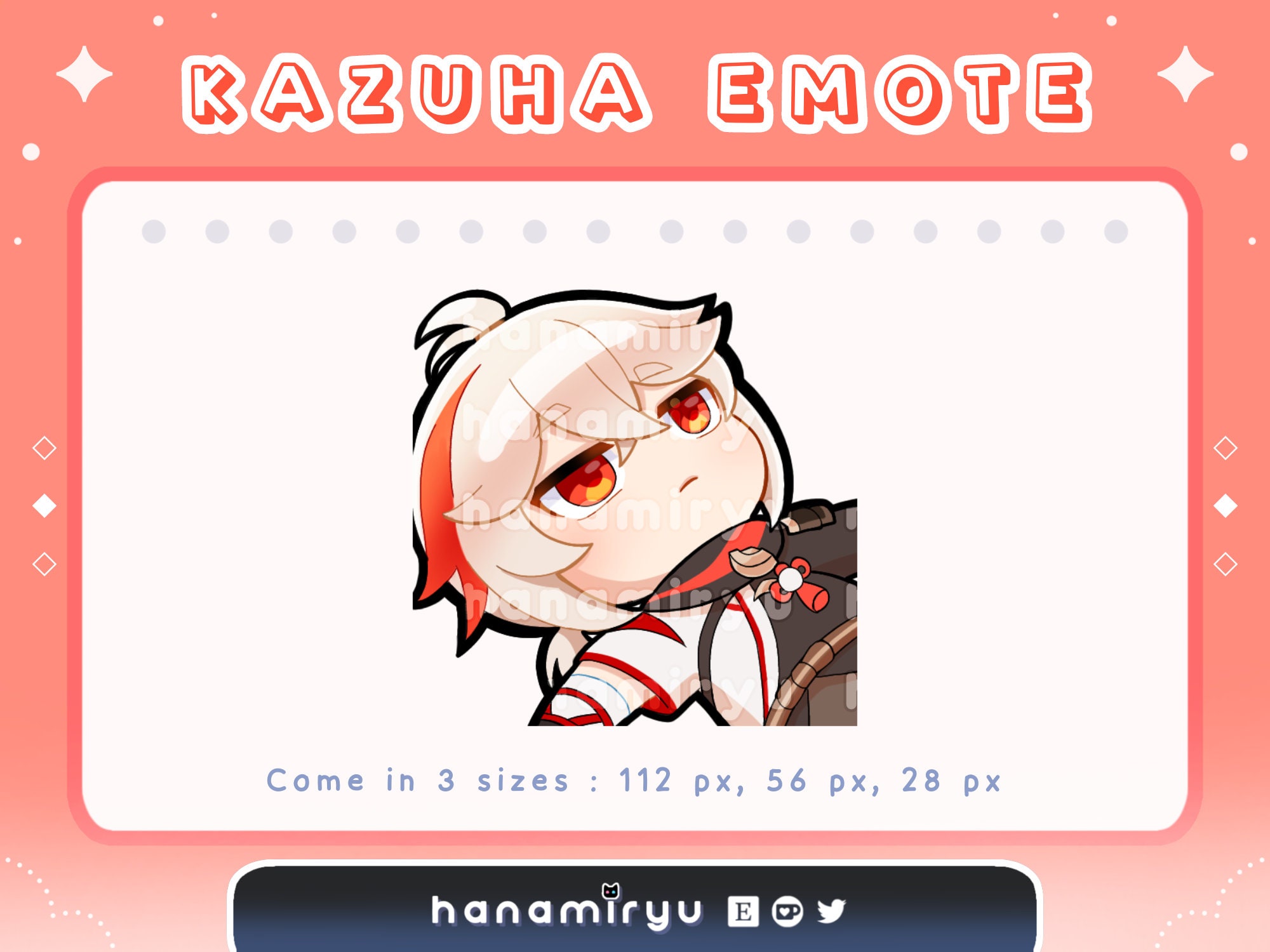 Kazuha Kaedehara Emotes Pack, Cute Chibi Genshin Impact Emoji, Loading