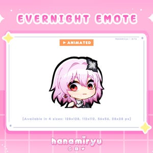 Evernight Awkward Animated Emote, Cute Chibi Honkai Star Rail March 7th Stare Meme Animation Emoji, For Streamer Twitch Youtube Discord Kick