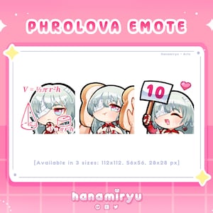 Phrolova Emotes Set, Cute Chibi Wuthering Waves Thinking / 10 Sign / Sandwich Emoji, WuWa Premade, For Streamer Twitch Youtube Discord