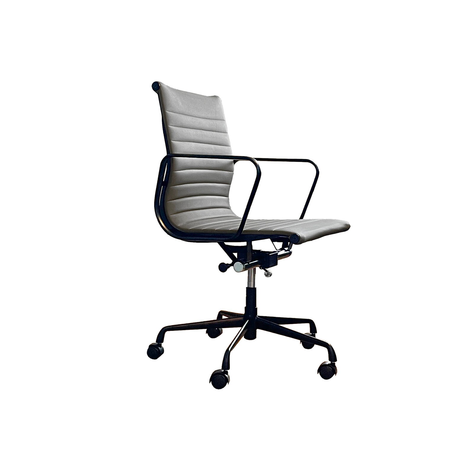 Cooper Ribbed Grey Office Chair With Black Frame Etsy