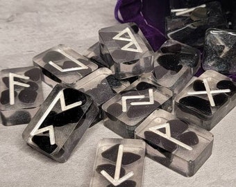 Black Obsidian Runes - Etsy