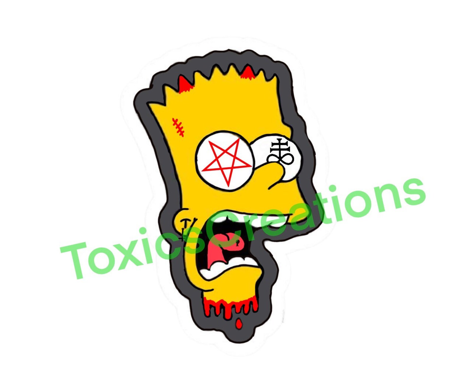 BART Simpson blood Dead satanic evil Metal Simpson Etsy