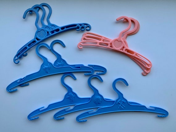 Vintage Baby & Toddler Plastic Clothes Hangers blue or Pink 