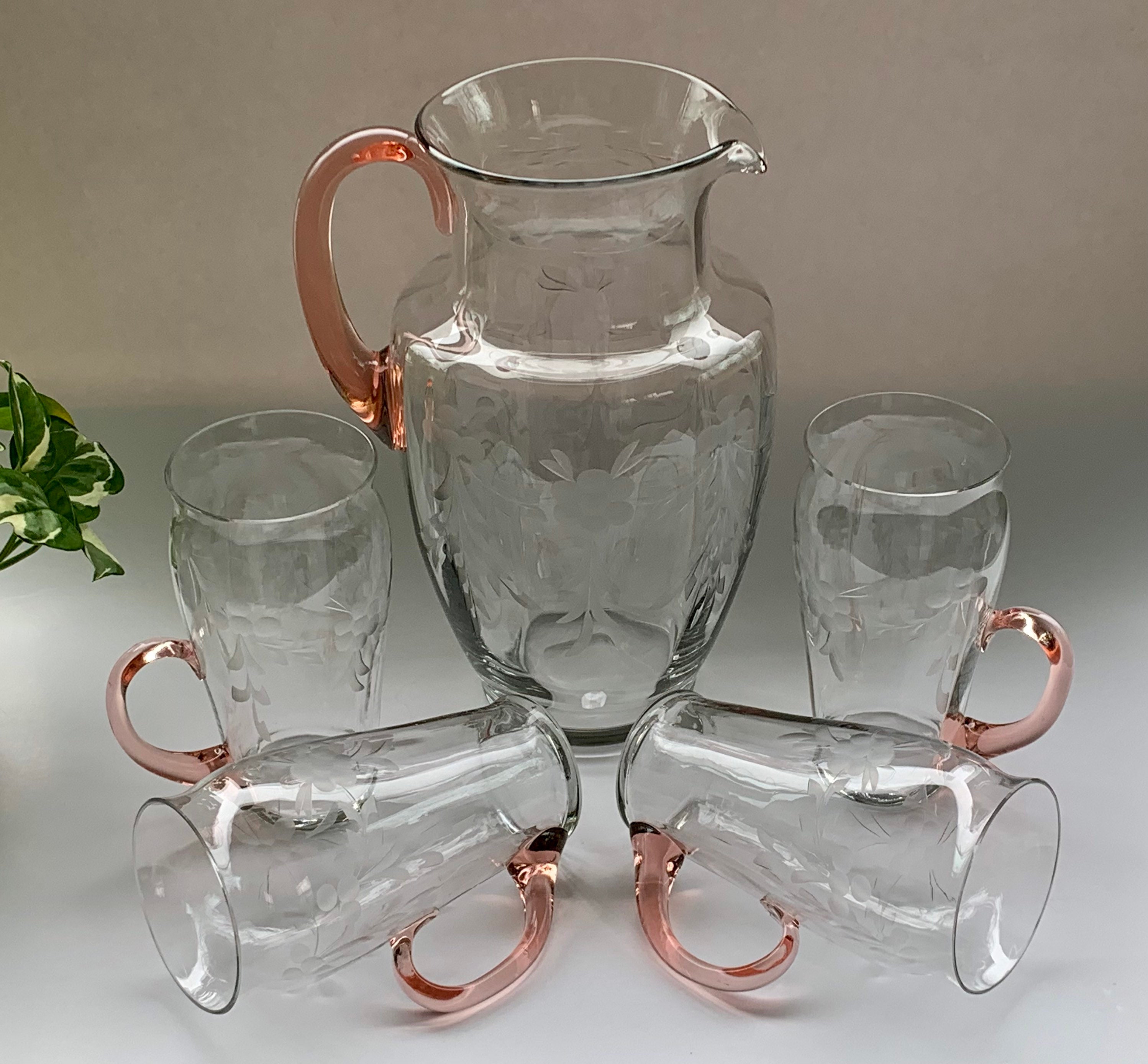 Etched Ice Tea/Water Goblet - Set of 8