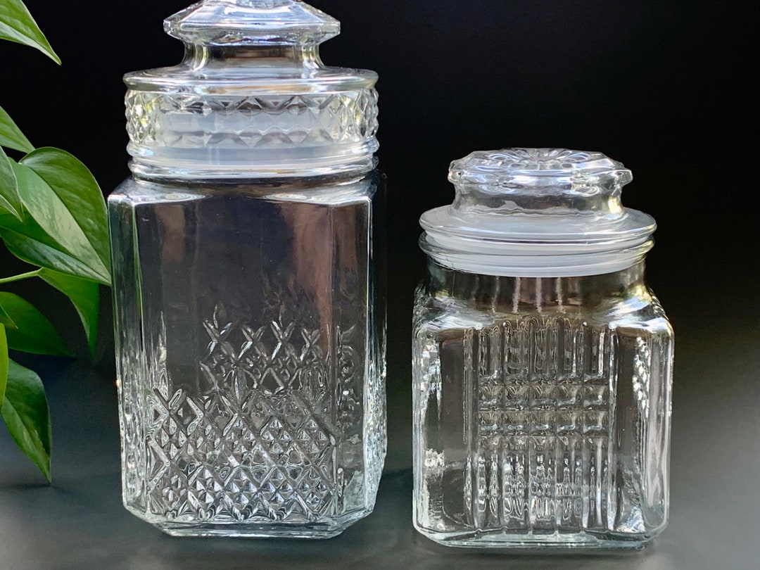 Vintage Koezes Embossed Glass Storage Jar W/lid candy Nut Etsy