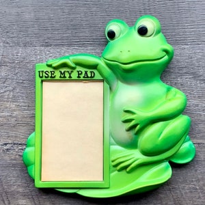Vintage 1983 Miller Studio Chalkware Frog Wall Decor: Pen & Paper Holder
