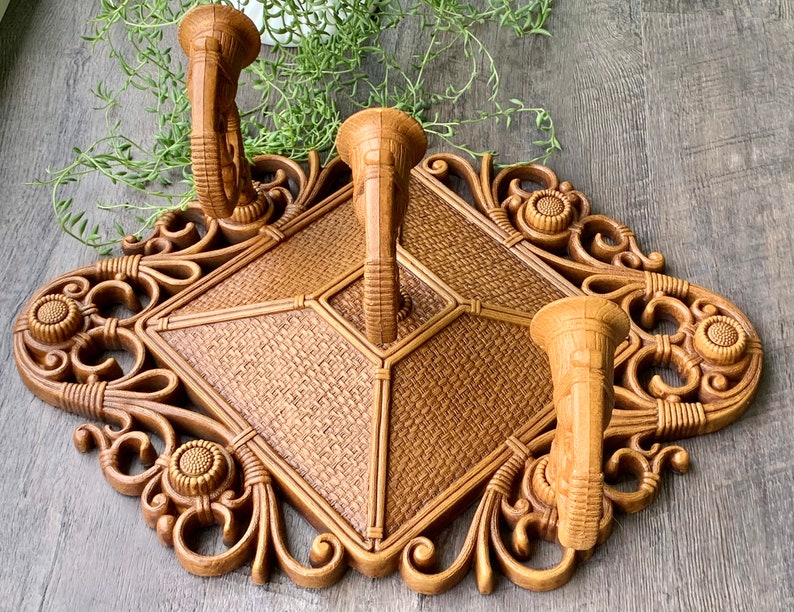 Vintage 1978 Homco Faux Wicker Rattan Style Candle Holder Wall Sconce Decor image 2
