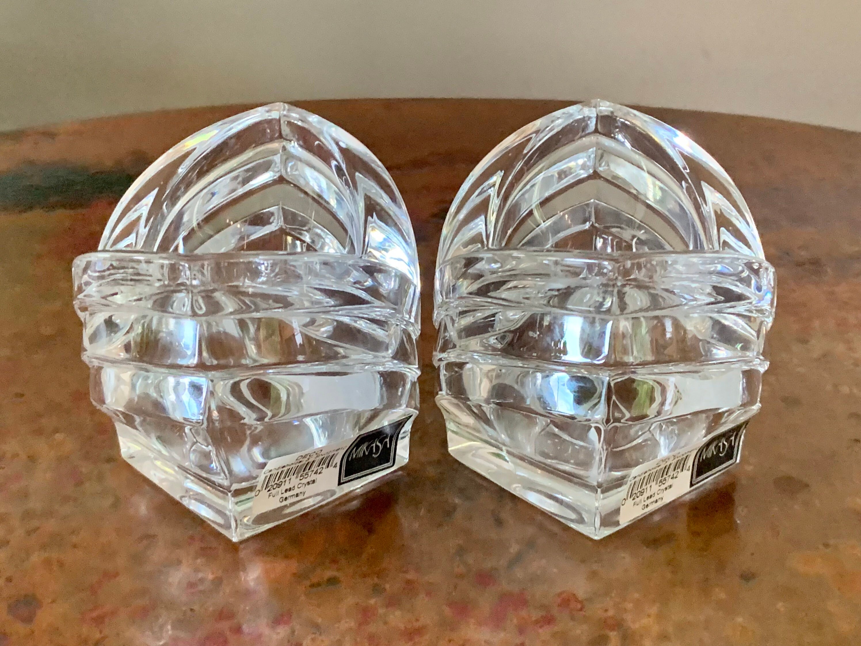 Vintage Mikasa Full Lead Crystal Deco Votive Candle Holder Set Etsy