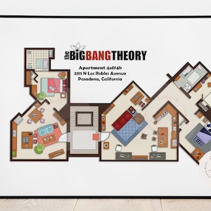 Plan the APARTMENTS from The BIG BANG Theory / Svg , png , pdf , jpg