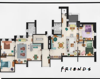 PRINTABLE plan APARTMENTS "FRIENDS" / Svg , png , pdf , jpg