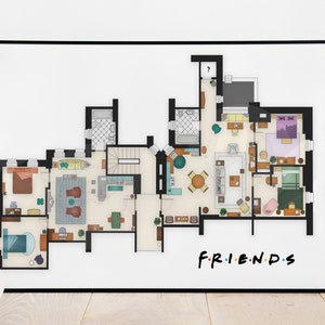 PRINTABLE plan APARTMENTS &quot;FRIENDS&quot; / Svg , png , pdf , jpg