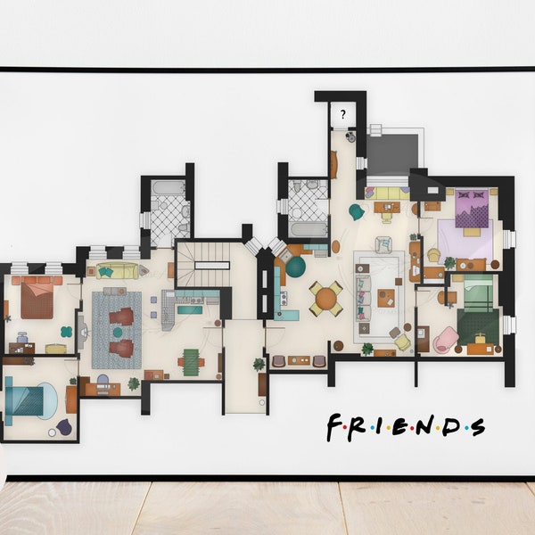 PRINTABLE plan APARTMENTS "FRIENDS" / Svg , png , pdf , jpg