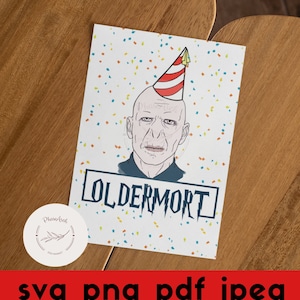 Oldemort Sofort Download Geburtstagskarte | Geburtstagskarte | Druck zu Hause | Lustige Geburtstagskarte | Voldemort | Druckbar | SVG PDF JPG png