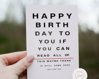 funny eye test Instant Download Birthday Card | Birthday Card | Print at home | Voldemort | Printable | SVG PDF JPG png