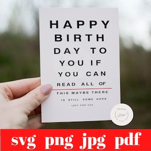 funny eye test Instant Download Birthday Card | Birthday Card | Print at home | Voldemort | Printable | SVG PDF JPG png