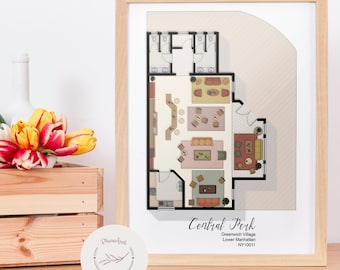 CENTRAL PERK plan the apartments from "FRIENDS" / png , pdf , jpg