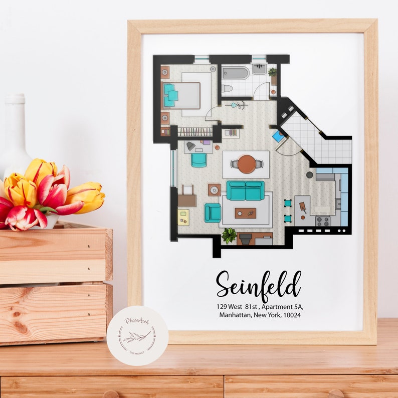 PRINTABLE PLAN SEINFELD Apartments / svg, png , pdf , jpg image 2