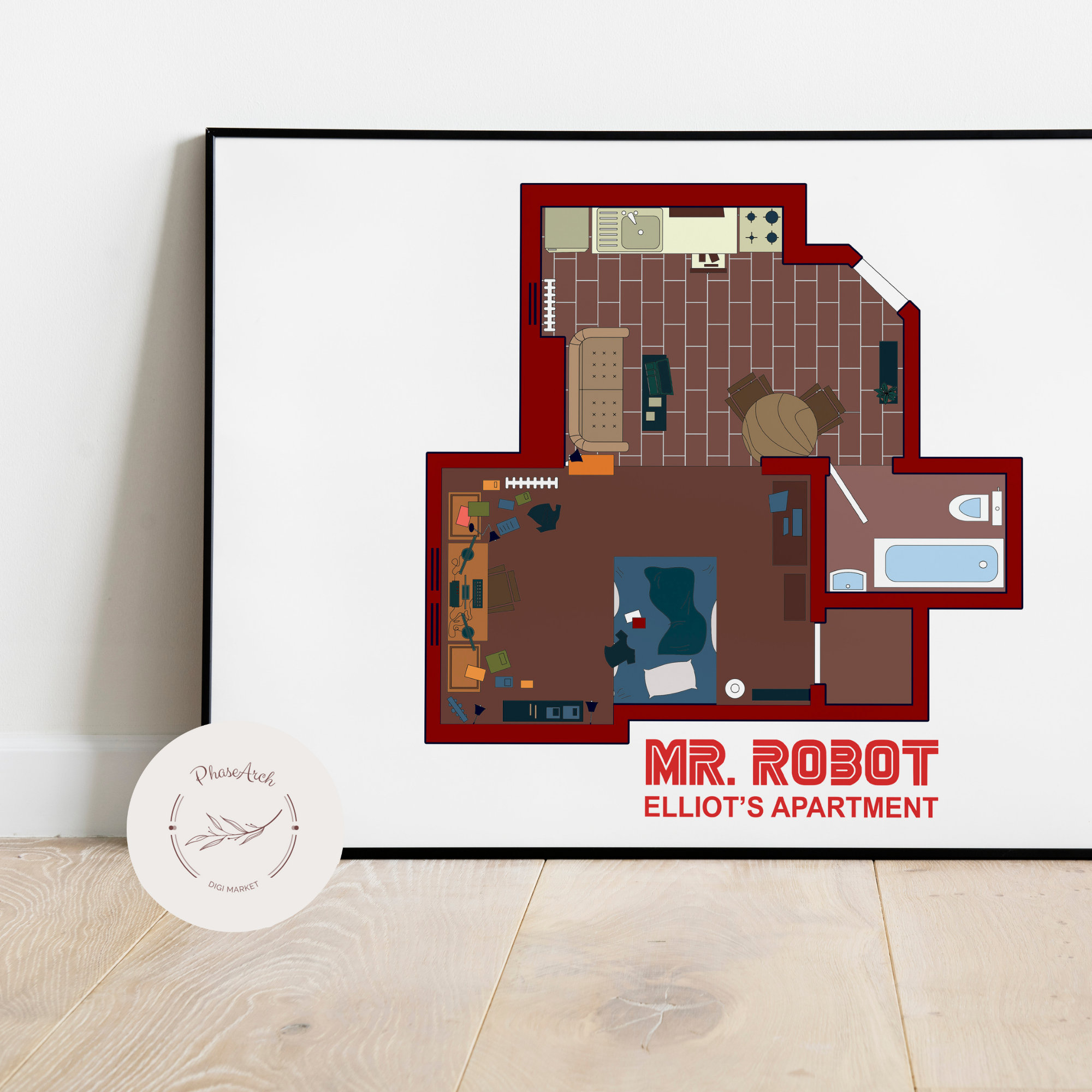 PRINTABLE Plan of the MR.ROBOT Elliot's Apartment / Svg , Png , Pdf ...