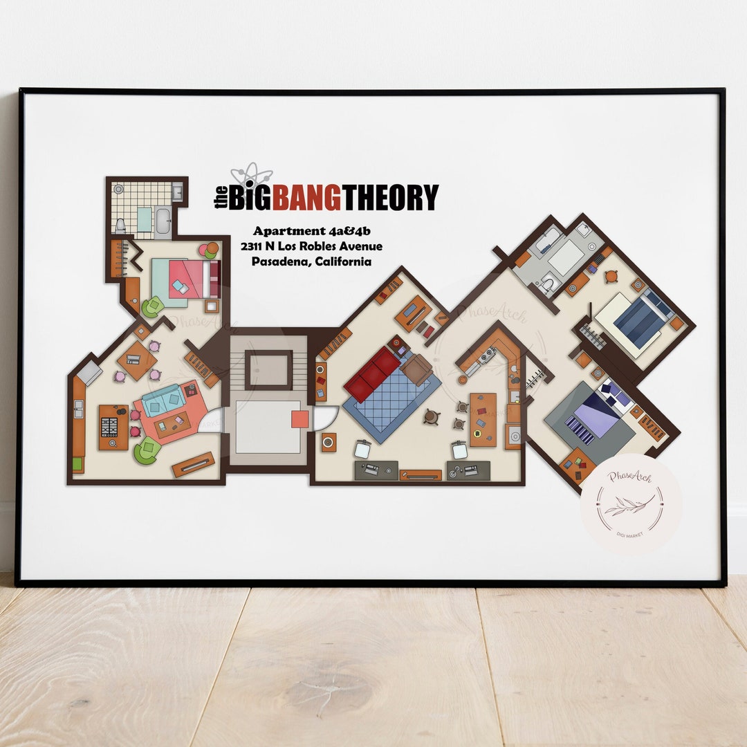 Plan the APARTMENTS From the BIG BANG Theory / Svg , Png , Pdf , Jpg Etsy