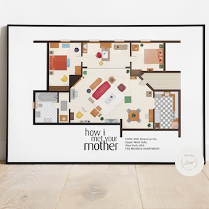 AFDRUKBAAR PLAN de appartementen van "HIMYM"