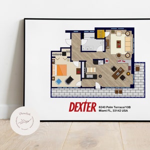 PRINTABLE  plan of the DEXTER MORGAN house / Svg , png , pdf , jpg