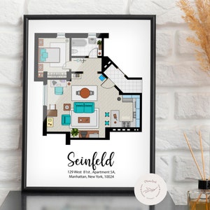 PRINTABLE PLAN SEINFELD Apartments / svg, png , pdf , jpg image 1