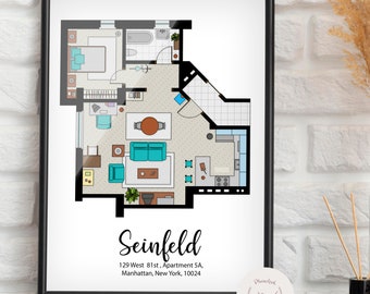 PRINTABLE PLAN SEINFELD Apartments / svg, png , pdf , jpg