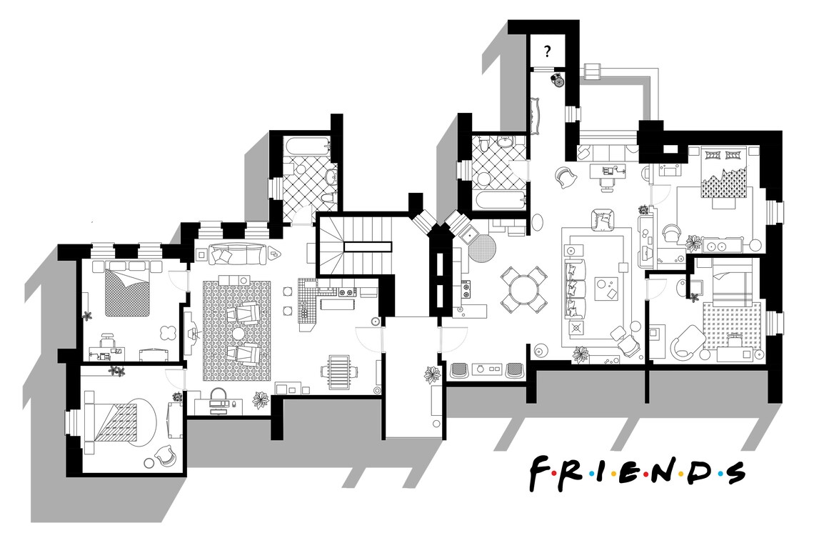 PRINTABLE of plan the APARTMENTS from FRIENDS Etsy