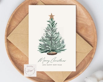 Christmas tree Instant Download Birthday Card | Birthday Card | Print at home | Funny Birthday Card | Snowman | Printable | SVG PDF JPG png