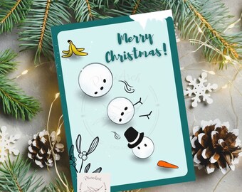 Christmas Instant Download Birthday Card | Birthday Card | Print at home | Funny Birthday Card | Snowman | Printable | SVG PDF JPG png