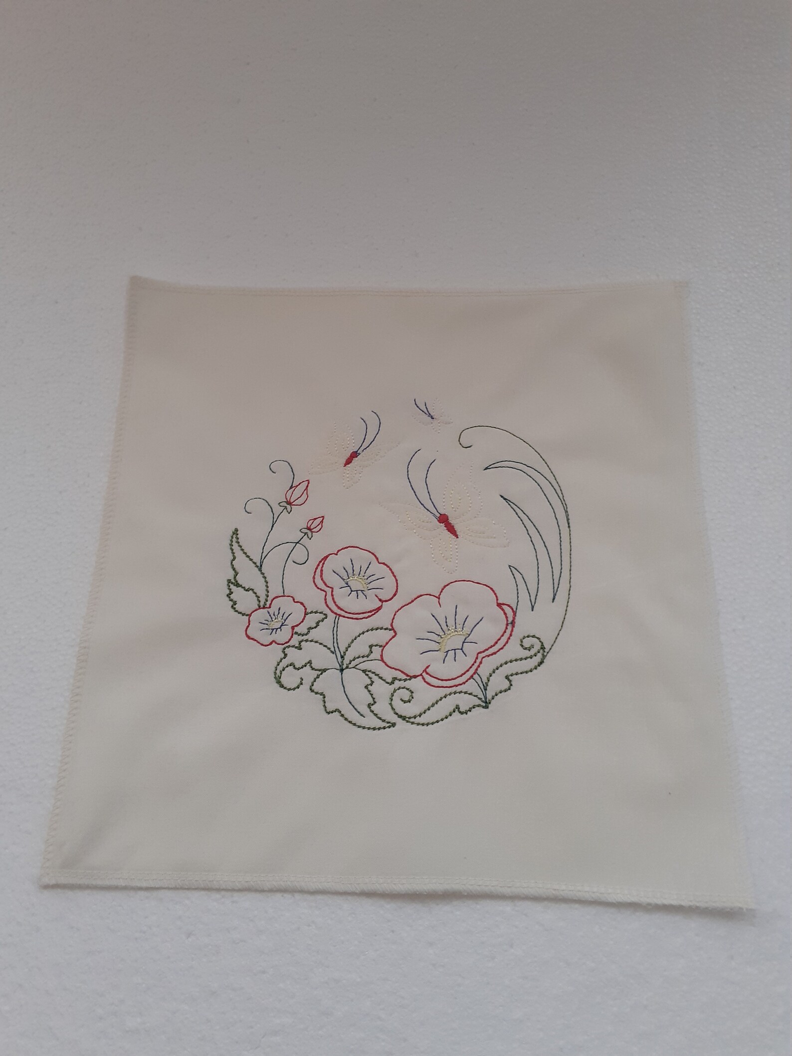 Embroidered Fabric Panels Set of 4 Etsy