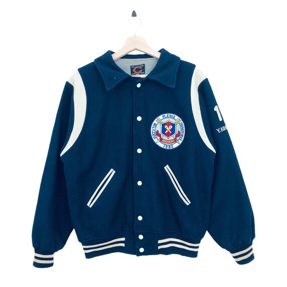 Vtg 90’ ARCHERY Varsity Jacket Puffer Trench Coat Par… Gem