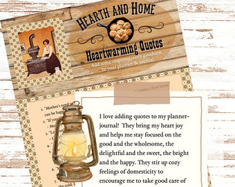 Homey and endearing collection of TEN inspiring journal quotes - Instant Download PDF  (No physical product will be shipped.)