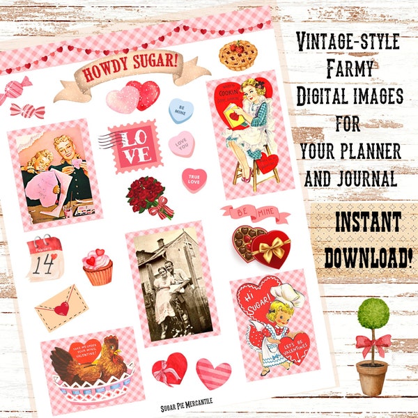 Howdy Sugar - Valentines Digital Clip Art - PDF