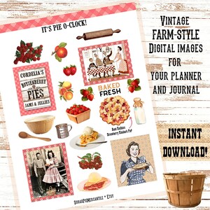 It&#39;s Pie O&#39; Clock! Farm-Style Digital Clipart Sheet - Instant Download PDF  (No physical product will be shipped.)