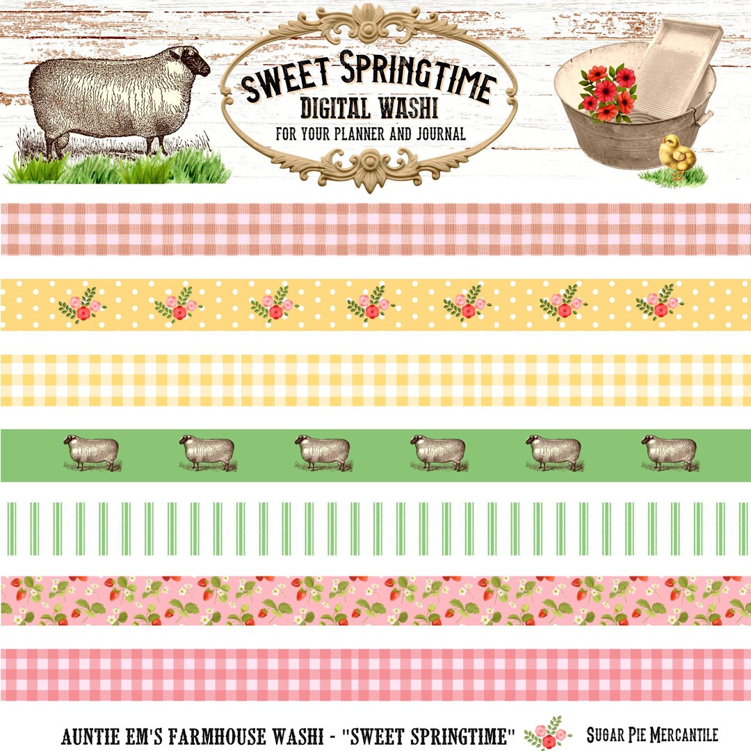 Sweet Springtime Printable Washi - Instant Download PDF - Etsy