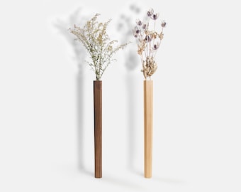 Wooden Wall Vase / Modern Bud Vase / Wall Mounted Flower Vase/ Wall Hanging Planter & Plant Holder / Modern Home Decor / Wall Decor