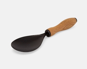 Stainless Steel Non-Stick Serving Spoon with Wooden Handle