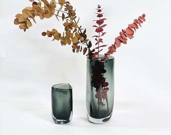 Jarrón de flores de vidrio de gradiente triangular moderno / jarrón de vidrio decorativo