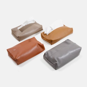 Leather Tissue Box Cover / Modern Tissue Holder / Synthetic Vegan Leather Tissue Box / Car Tissue Holder / Bedroom Deocr
