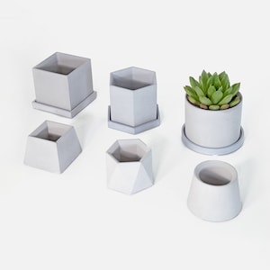 Minimalist Concrete Tabletop Planter and Watering Can / Housewarming Gift/Home and Office Decor/Geometric Concrete Vase
