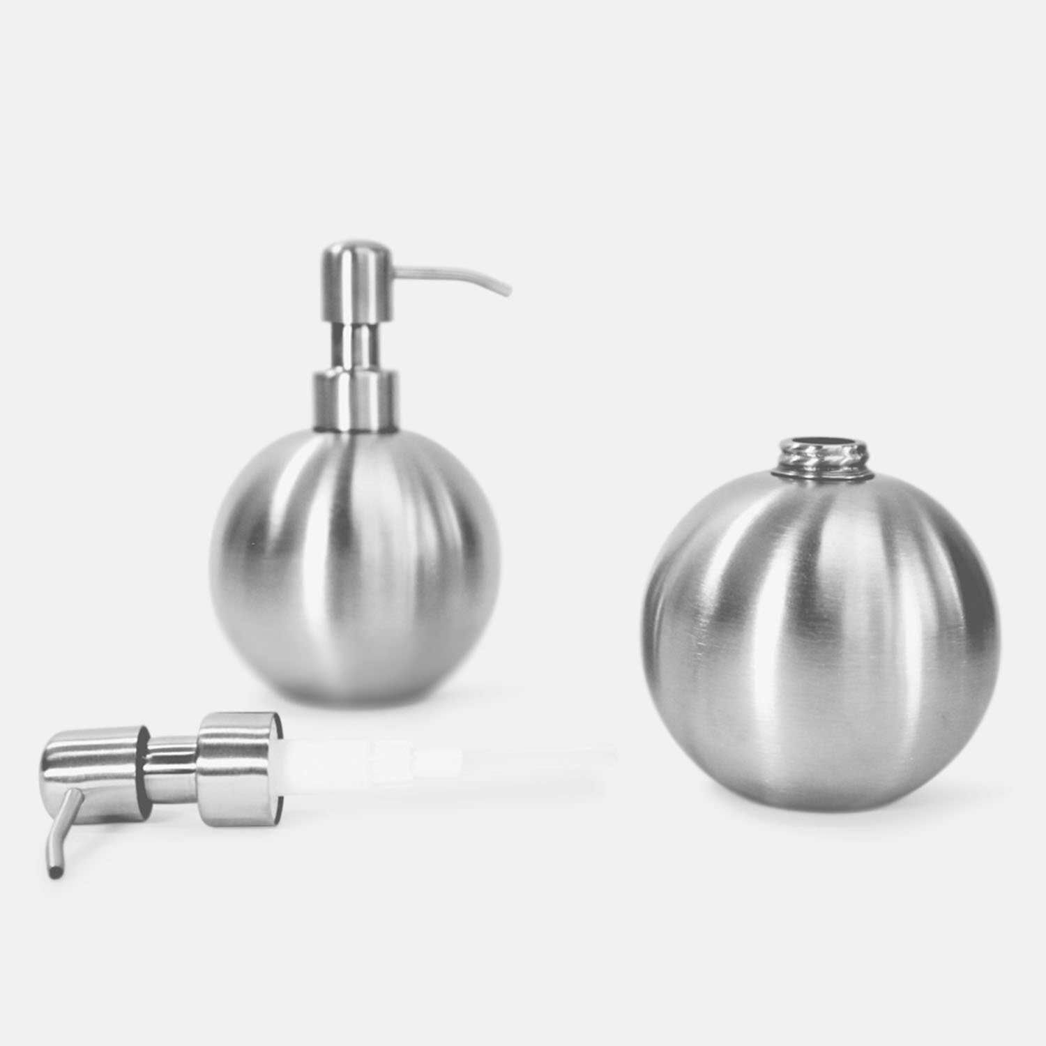 Minimalist Industrial Chic Stainless Steel Globe Soap Dispenser ...