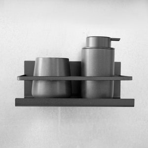 Minimalist Midnight-Black Foaming Soap Dispenser/ Ceramic Base with black Soap Pump/ Essential Bathroom Accessories image 10
