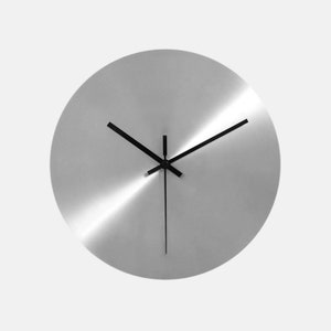 Minimalist Stainless Steel Wall Clock / Silver Metal Clock / Modern Wall Decor / Wall Accessory / Unique Gift