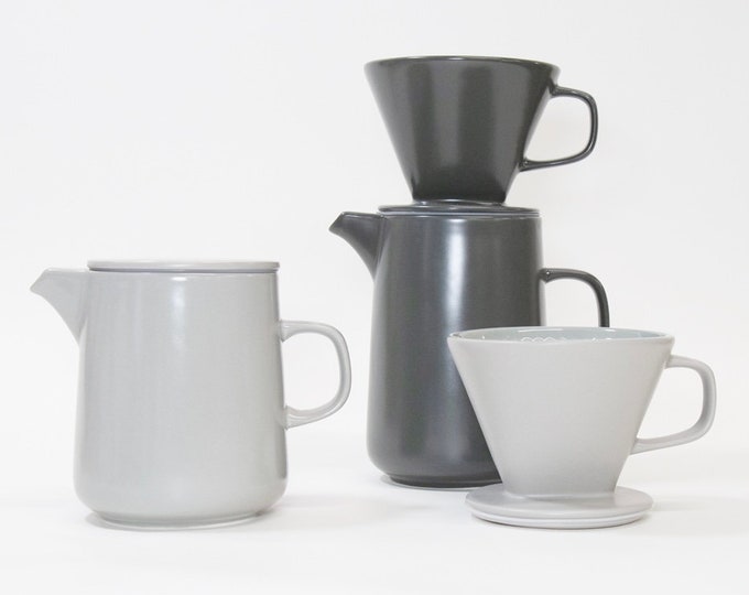 Ceramic Pour Over Coffee Set / Minimal Coffee Dripper/ Coffee Gift Set