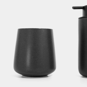 Minimalist Midnight-Black Foaming Soap Dispenser/ Ceramic Base with black Soap Pump/ Essential Bathroom Accessories image 4