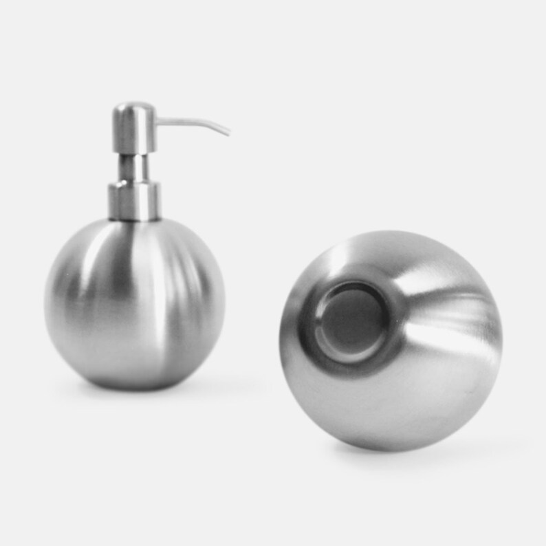 Minimalist Industrial Chic Stainless Steel Globe Soap Dispenser ...