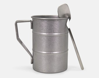 Matte Stainless Steel Outdoor Mug with Spoon Set