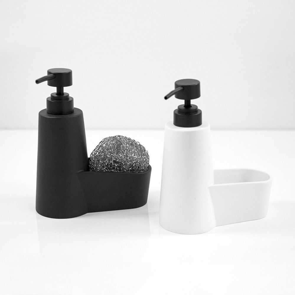 MagiDeal Soap Dispenser and Scrubber Holder Kitchen Soap Dispenser (6*  Scrubber Included) Dish Soap Dispenser Liquid Pump Bottle for Dorm Kitchen