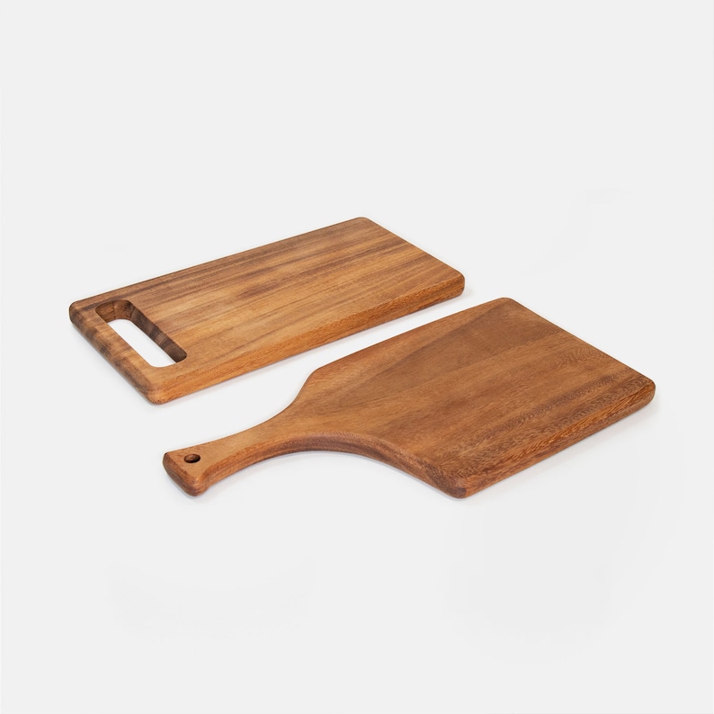 Modern Sculptural Acacia Wood Cutting Board With Handle/ Steak Etsy
